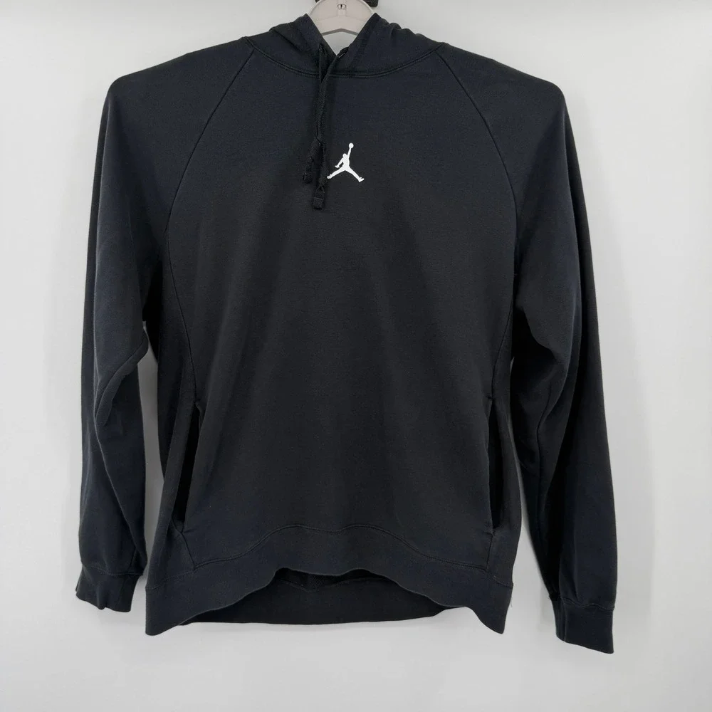 Jordan Dri-FIT Mens Black Jumpman Logo Pullover Hoodie Sweatshirt Large